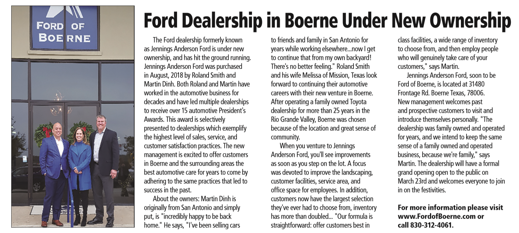 Ford of Boerne Making the News