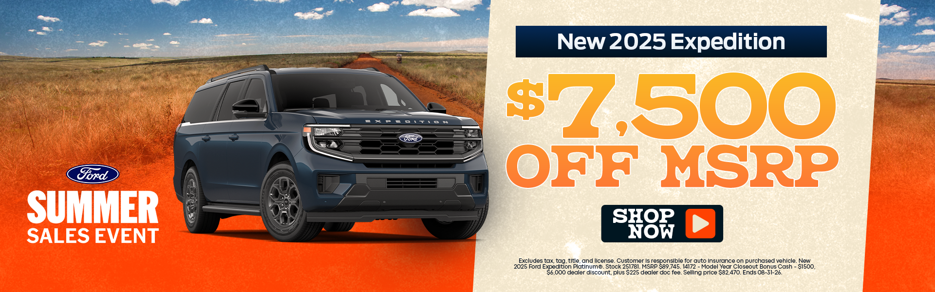 New 2025 Expedition Offer at Ford of Borne 