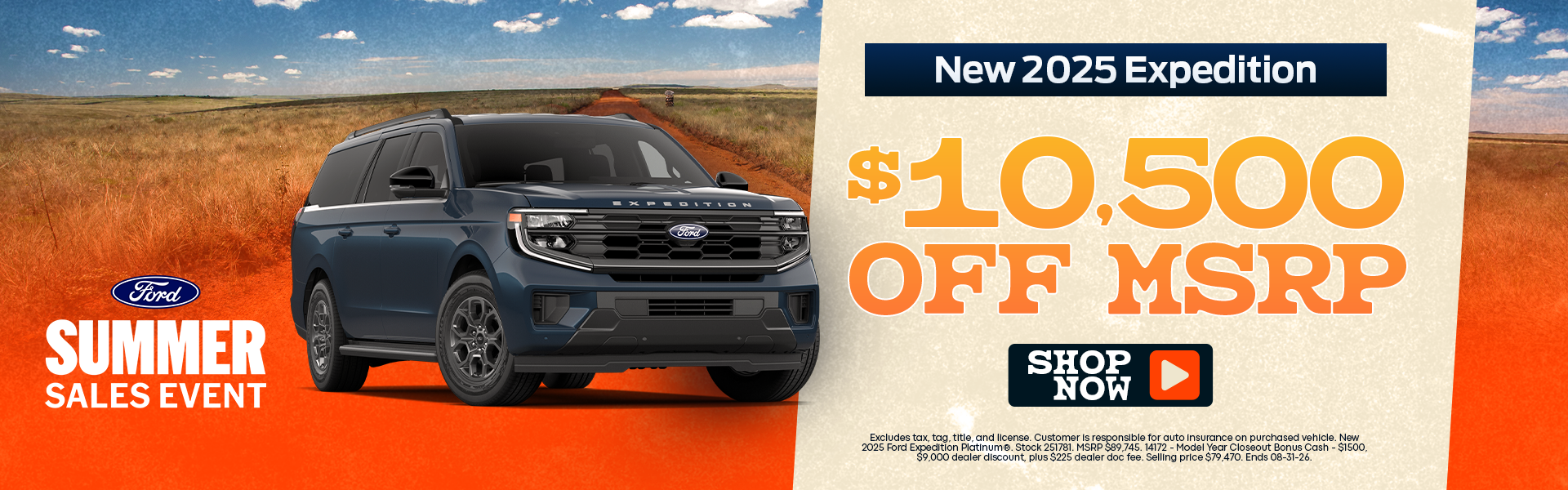 New 2025 Expedition Offer at Ford of Borne 