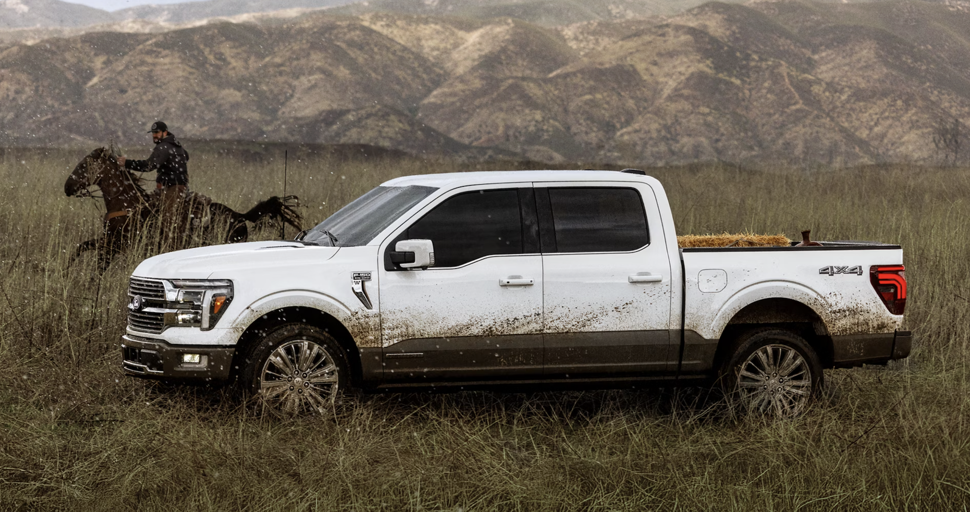 New white 2026 Ford F-150 off-roading near Kerrville