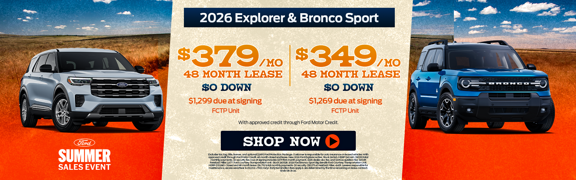 New 2026 Explorer and Bronco Sport Offer at Ford of Borne 